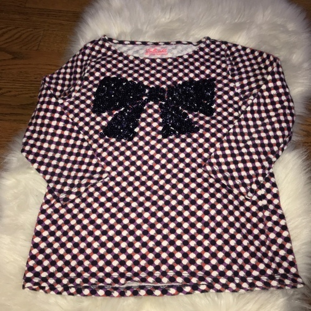 J. Crew crewcuts Sequin‎ bow cotton dotted top 12